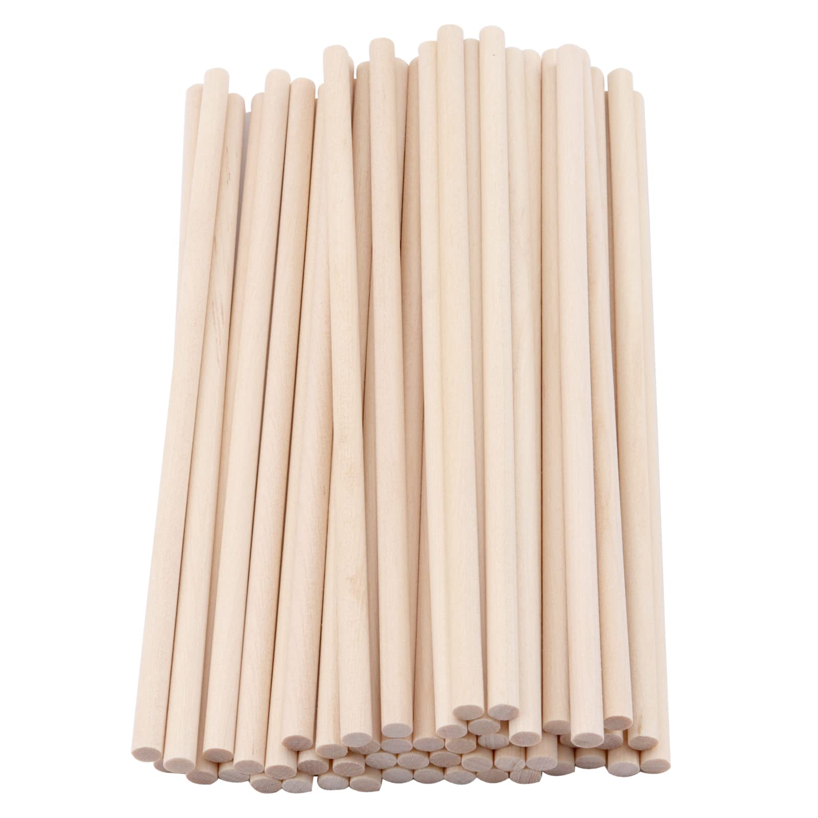 DOITEM 50 Pack Unfinished Natural Wood Dowel Rods Hardwood Sticks for Crafts and DIY (250mm x 5mm)