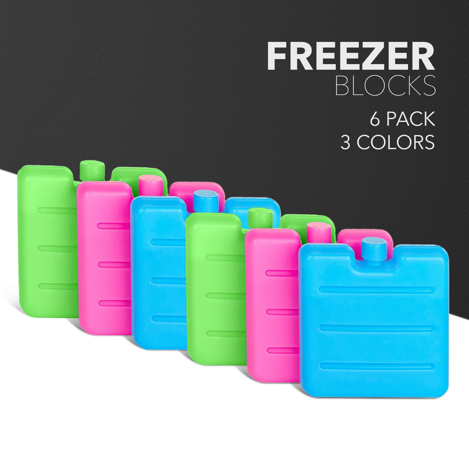 K-MART Ice Packs for cool box - Slim, Reusable & BPA-Free Freezer Blocks   Long-Lasting, Quick Freeze   Perfect for Picnic, Camping, Beach & Outdoor Sports (Multi - 6 Pack)