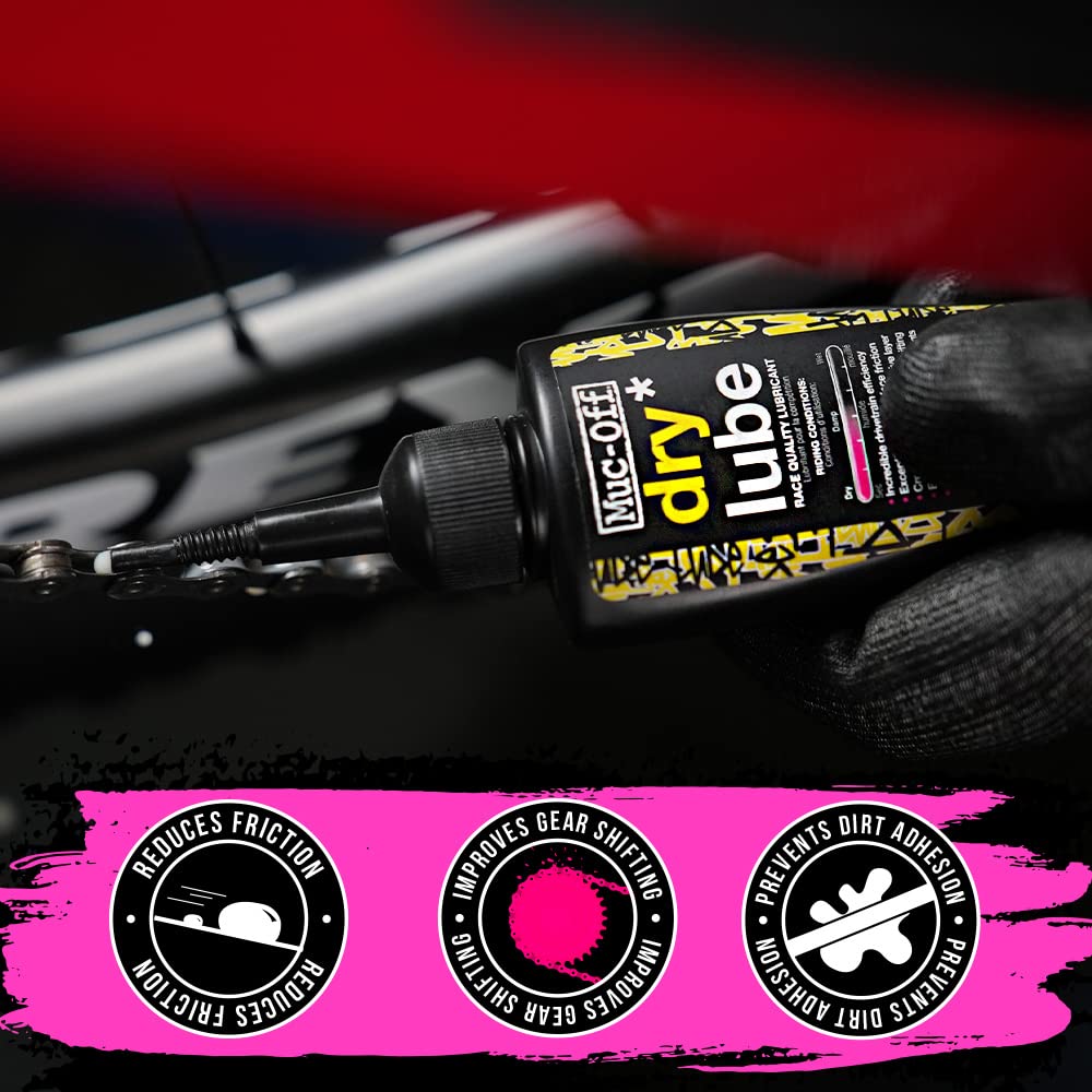 Muc-Off Dry Chain Lube, 50ml - Bike Lube, Bike Chain Oil, Chain Wax for Dry Weather Conditions - Biodegradable Bike Lubricant and Bicycle Chain Oil