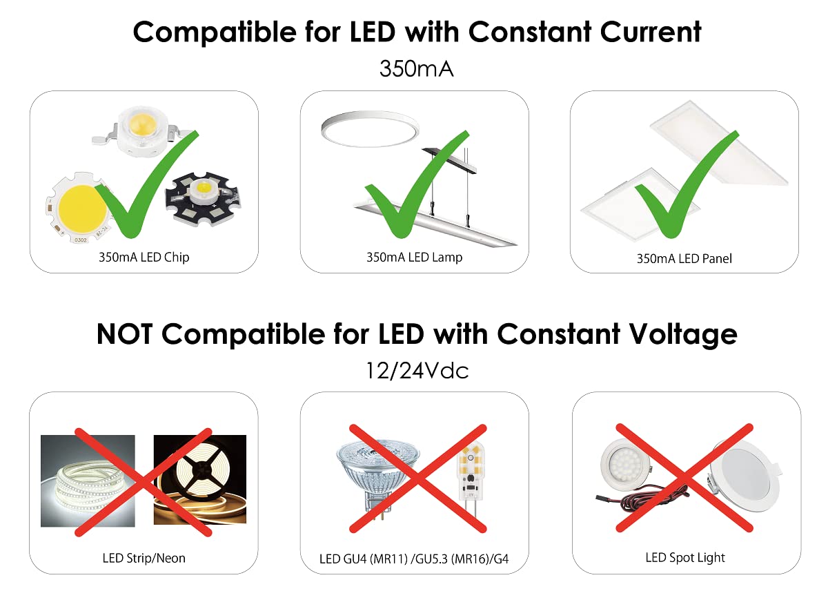 illuburg LED Driver Waterproof IP65 350mA Constant Current 3.5W - 6W Flickerfree LED Power Supply Transformer