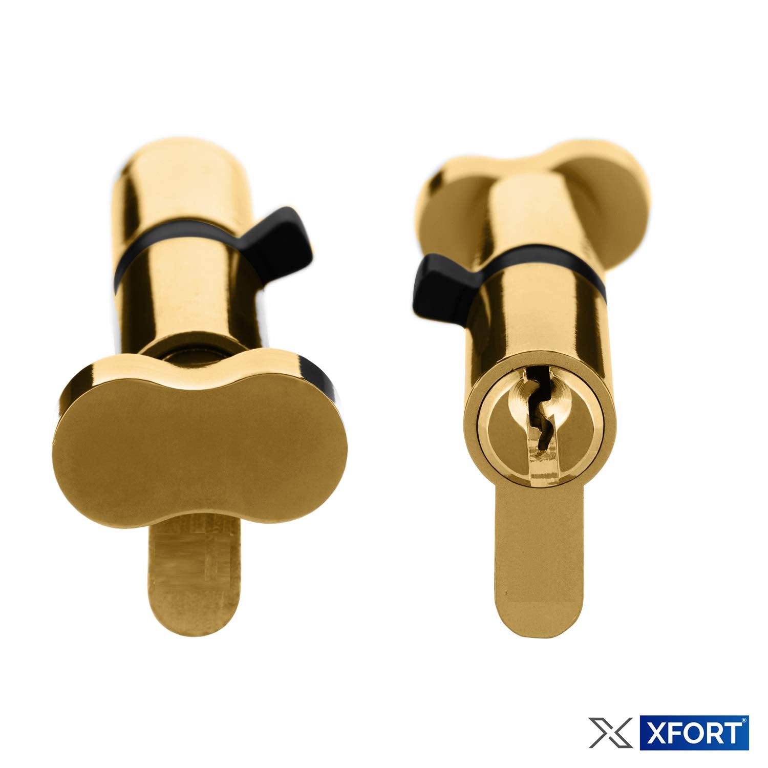 XFORT® Brass 50T/50 Thumb Turn Euro Cylinder Lock (100mm), Euro Door Barrel Lock with 3 Keys, Anti-Bump, Anti-Drill, Anti-Pick Door Lock with Key, High Security for Wooden, UPVC and Composite Doors.