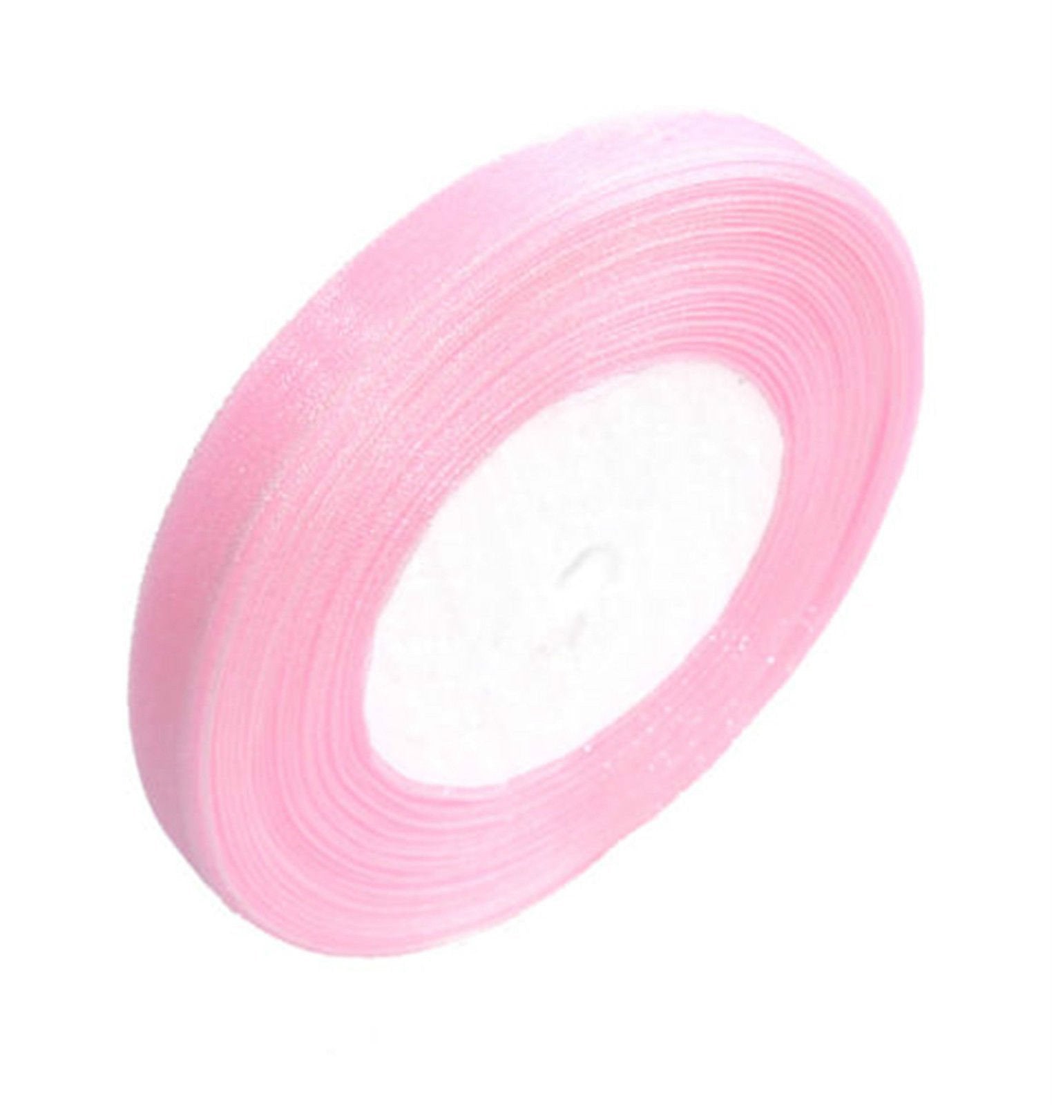 GCS Pink Organza Ribbon 12mm Scrapbooking, Gift wrapping, home deco. 46 meters / 50 Yards Rolls London - BUY 3 Rolls & Get 4th Free