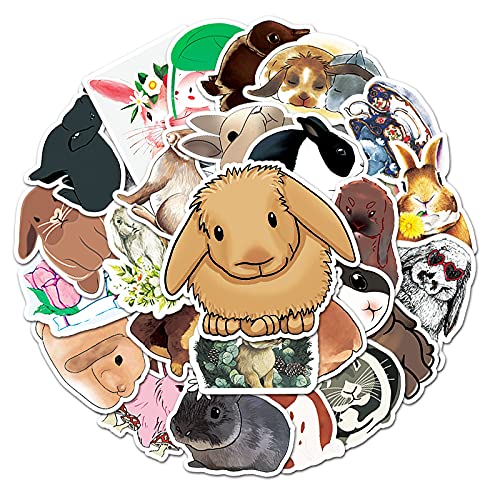 Cute Rabbit Vinyl Stickers 50 Packs for Laptop Water Bottles Bike Skateboard Luggage Window Bumper Wall Computer Bunny Stickers DIY Decoration as Gifts for Kids Girls Teens