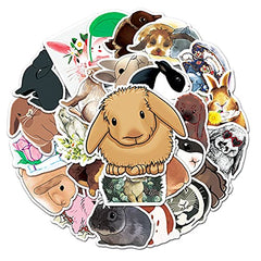 Cute Rabbit Vinyl Stickers 50 Packs for Laptop Water Bottles Bike Skateboard Luggage Window Bumper Wall Computer Bunny Stickers DIY Decoration as Gifts for Kids Girls Teens