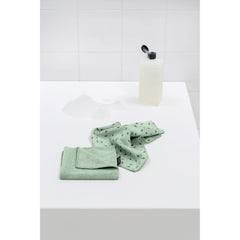 Brabantia - Sinkside Microfibre Dish Cloths - Machine Washable - Absorbs 7 Times its Own Weight - for Cleaning Dishes & Countertops - Less Detergent Needed - Set of 2 - Jade Green (Pack of 2)