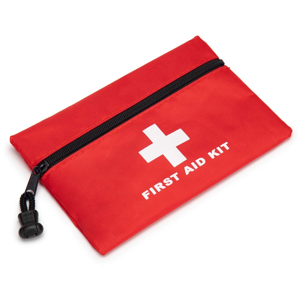 Jipemtra First Aid Bag Tote Empty Small Red First Aid Kit Bag Outdoor Travel Rescue Pouch First Responder Storage Medicine Pocket Bag for Car Home Office Sport Outdoors (Red 6.3x4.3)