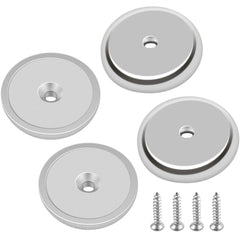 FINDMAG 4 Pcs Magnets, 32 x 5 mm 90 LB Pull Force Strong Magnet, Neodymium Magnets Strong, Round Countersunk Hole Rare Earth Magnets for Whiteboards Refrigerator Kitchen Workplace - 4 Screws Included