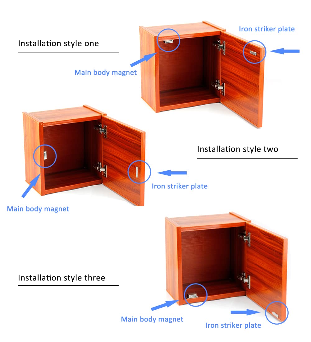 Onarway Magnetic Door Catch 30KG Pull Strong Magnet Cabinet Latches Magnetic Hardware Stainless Steel Chrome Door Closer for Bathroom Kitchen Sliding Door Window Cupboard (60lbs Strength 2 Pack)