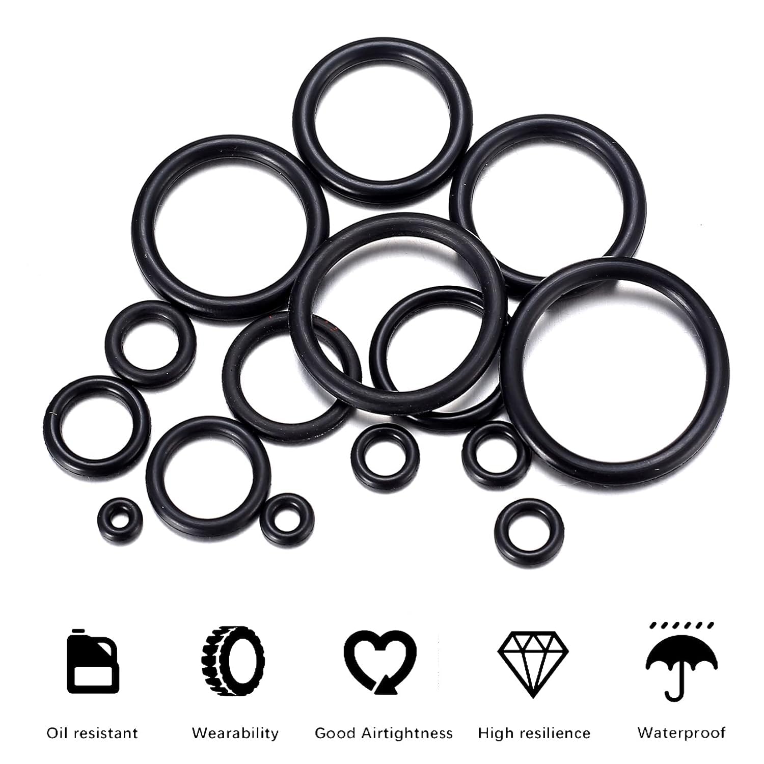 400pcs O-ring seals, 24 sizes rubber gasket seals, electrical seal kit, insulated pipe plumber seal O-ring gasket combination set