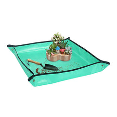 Nwvuop 100cm x 100cm Plant Repotting Mat Waterproof Planting Operation Mat Thicken Indoor Transplanting Planting Tarp Mat, Green