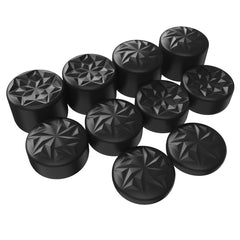 PlayVital 10 Pcs Ergonomic Thumbstick Grips for ps5, for ps4, CRYSTAL Universal Pro Thumb Grip Caps for Xbox Series X/S, Xbox One/Elite Series 2, Switch Pro - with 3 Height Convex and Concave - Black