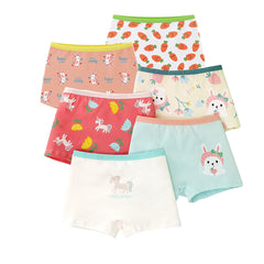 LeQeZe Girls Knickers Pants Soft Cotton 6 Pack Kids Underwear Size 8-9 Years (Mixed Color 6, Manufacturer Label 140)