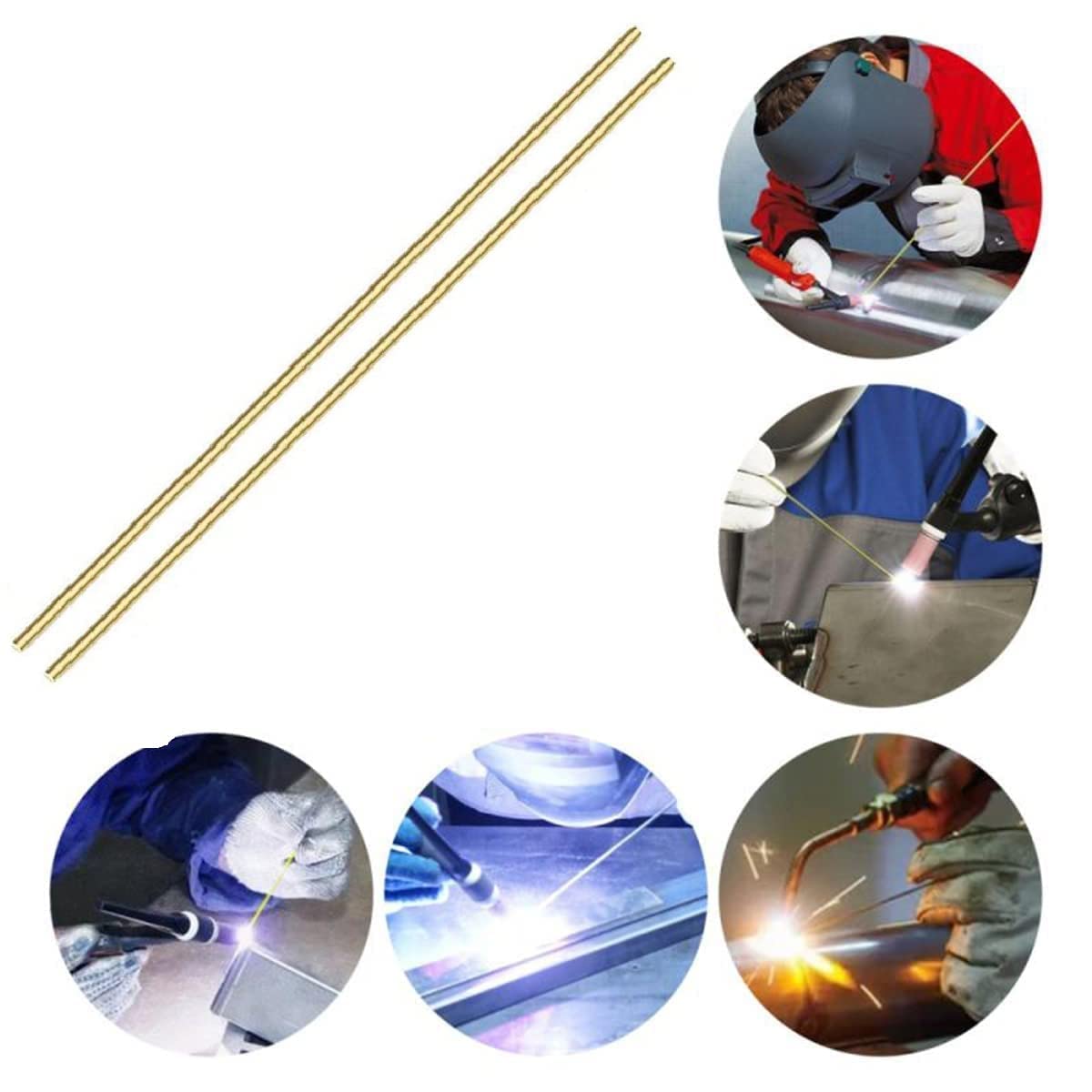 2PCS 6.35mm Brass Rod, Metal Solid Round Brass Rod Pin Lathe Bar Stock for RC Model Airplane Helicopter DIY Craft, 6.35mm in Diameter 300mm in Length