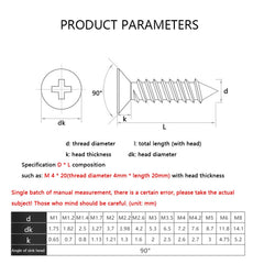 50 Pcs Black Self Tapping Screws, M5 x 45mm Multi Purpose Screws, Zinc Plating 304 Stainless Steel, Phillips Flathead Screws for Wood, Drywall and Furniture