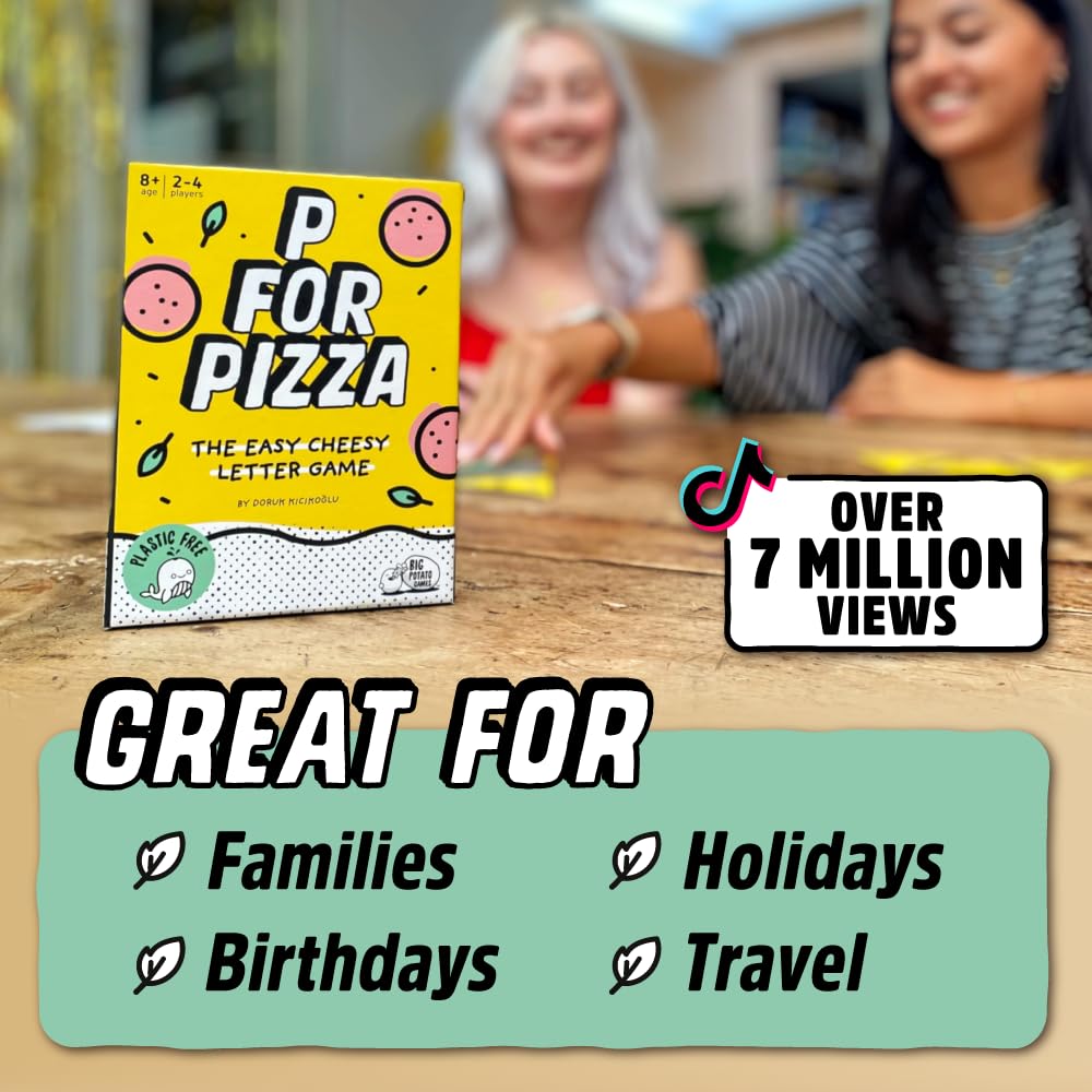 P for Pizza Board Game: Build a Giant Pizza Slice Before Anyone Else Family Travel Game Great for Adults and Kids   Perfect For Holidays and Camping