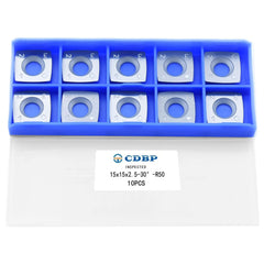 CDBP 15mm Square with 2 inchesRadius Carbide Inserts Cutters 15×15×2.5mm-R50 Replacement for Woodworking Fits SpiralHelical Planer Cutter Head Lathe Turning Tools, 10pcs