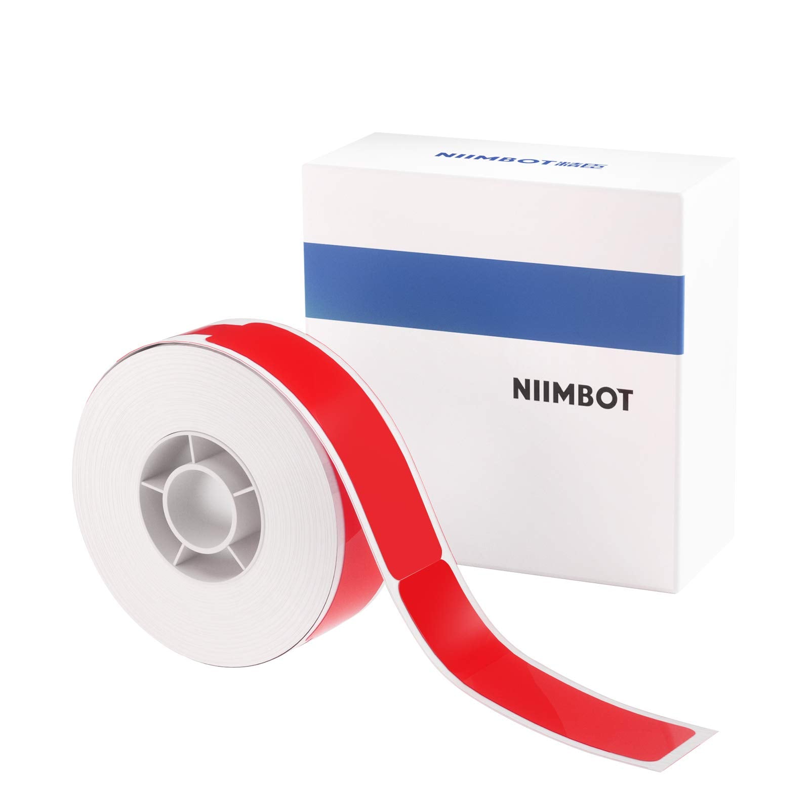 NIIMBOT Cable Lable Maker Tape 0.49 inches x 4.29 inches (12.5×109mm) Printer Sticker Paper with Self-Adhesive for D11/D110/D101 Label Maker,1 Roll of 65pcs (Red)