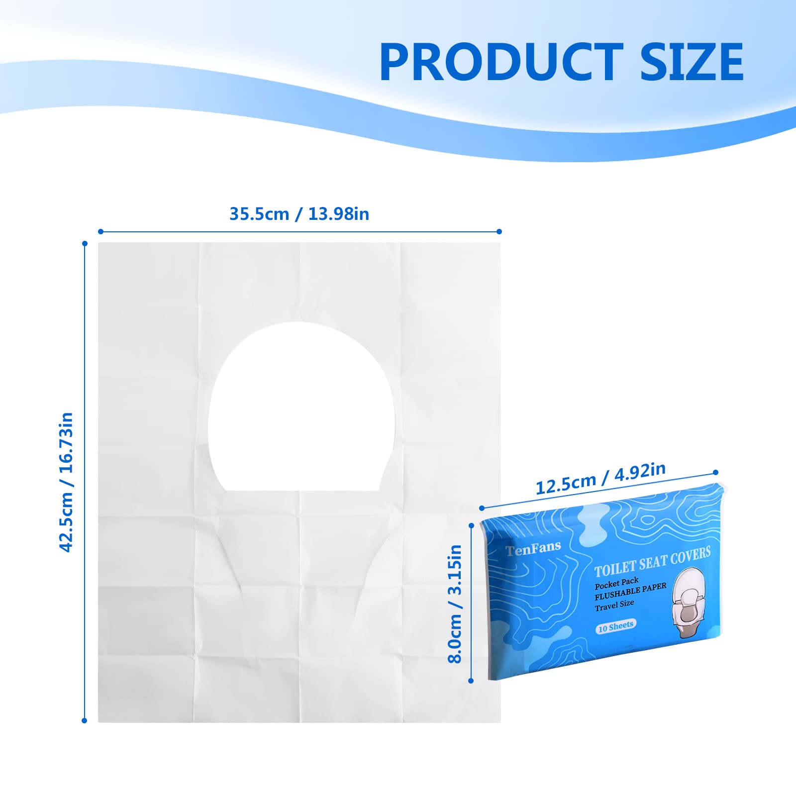 Toilet Seat Covers (60 pack), XL Flushable and Biodegradable Paper Toilet Seat Cover Disposable for Adult and Kids’ Potty Training, Great for Airplane, Travel Seats, Public Restroom and Camping