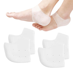 Silicone Heel Protectors - 4pcs Soft Gel Blister Prevention, Heel Cups & Ankle Protectors for Plantar Fasciitis Relief, Comfortable & Durable Shoe Heel Socks for Men and Women