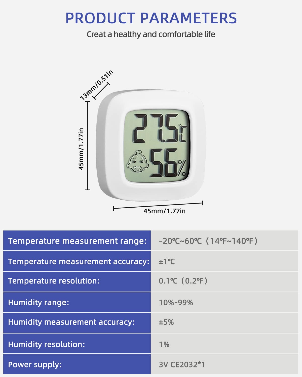 Indoor Thermometer Pack of 5 Humidity Meter Thermometer, Humidity Meter Monitor with Temperature Meter Sensor, Mini Digital Temperature Meter Humidity Meter for Greenhouse Home Office