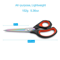 LIVINGO Premium Dressmaking Scissors Heavy Duty Multi-Purpose Titanium Coating Forged Stainless Steel Sewing Fabric Leather Tailor Comfort Grip Shears Professional Crafting 24cm