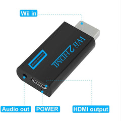 Wii to HDMI Adapter Black,1080P 720P 60hz Wii to HDMI Converter UK, Wii to HDMI Connector Output Video & 3.5mm Audio Wii HDMI Adapter for smart TV Support Games TV Projector All Wii Display Modes