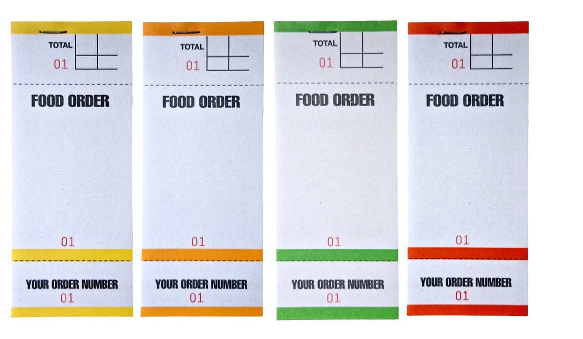 Food Order Pads 100 to A Booklet 4 Pack 4 Colours BF84 (4)