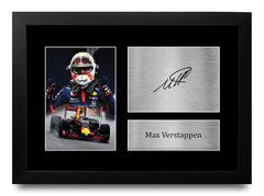 HWC Trading FR A4 Max Verstappen Formula 1 Gifts Printed Signed Autograph Picture for F1 Formula 1 Racing Fans - A4 Framed