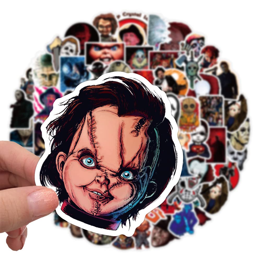 Horror Movie Stickers Pack 100PCS Thriller Horror Movie Killer Role Character Stickers for Water Bottle Cup Laptop Guitar Car Motorcycle Bike Skateboard Luggage Box Vinyl Waterproof Graffiti Patches