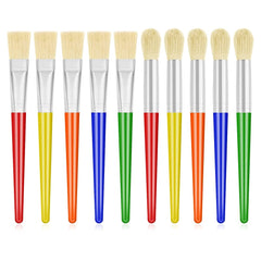 10Pcs Paint Brushes for Kids, Anezus Children Paint Brushes Toddler Large Chubby Paint Brushes Round and Flat Preschool Paint Brushes for Washable Paint Acrylic Paint