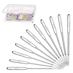 80 Pcs Sewing Machine Needles, Universal Heavy Duty 6 Sizes 65/9 75/11 80/12 90/14 100/16 110/18 Ballpoint Singer Brother Janome Sewing Machine Needles Sewing Accessories with Box