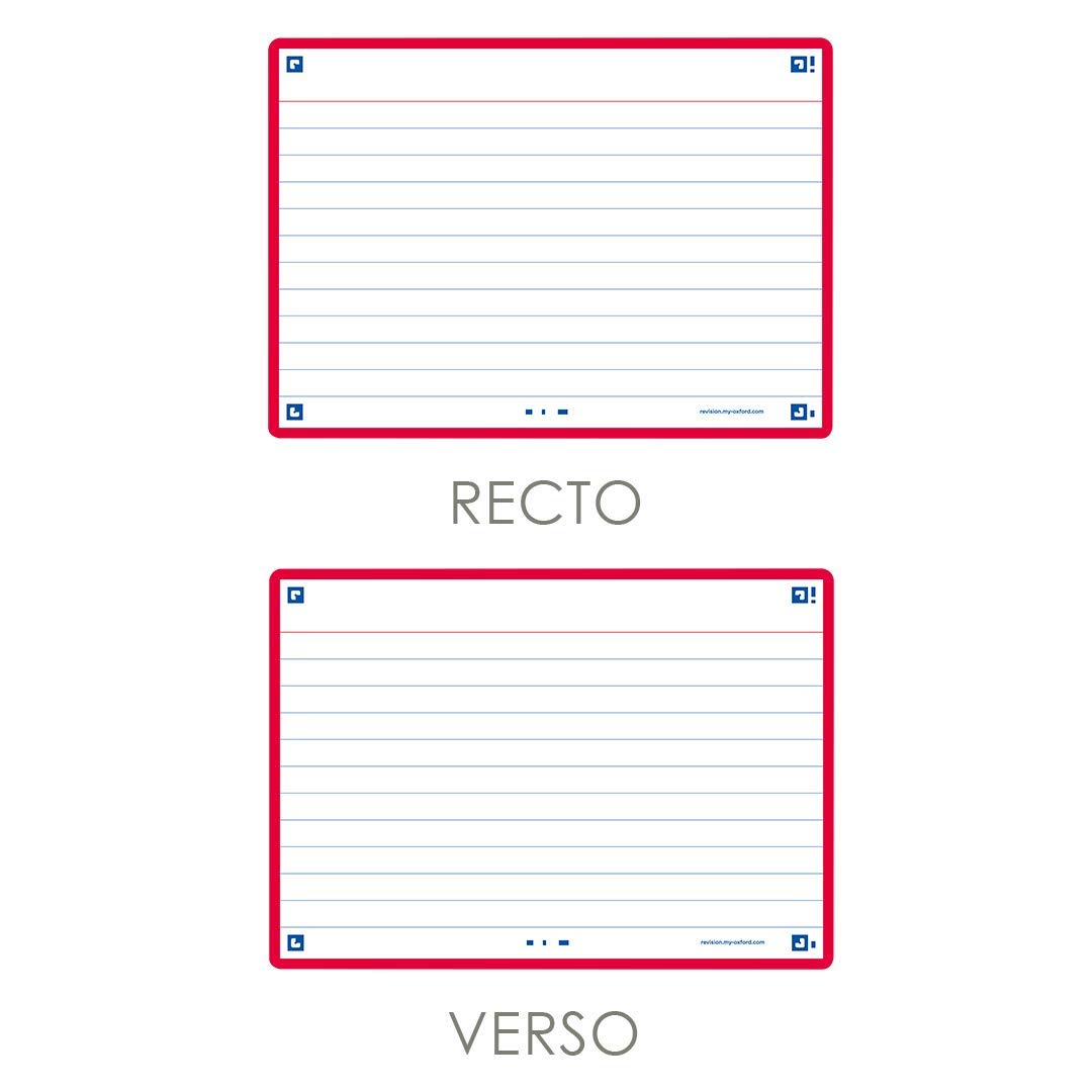 Flash Cards, Ruled with red Frame, A6, Pack of 80