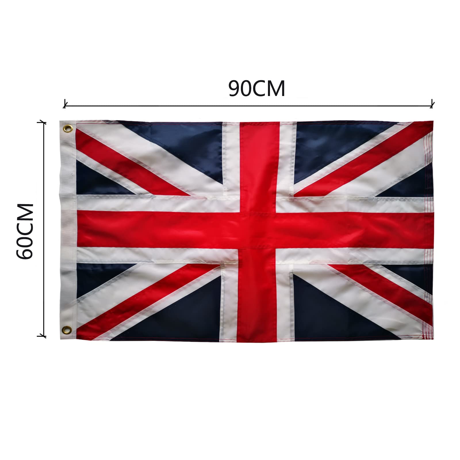 Union Jack flag British Flag 60x90cm- Sewn Stripes Outdoors Indoors United Kingdom flag uk Flags Nylon flag Brass Grommets Banner