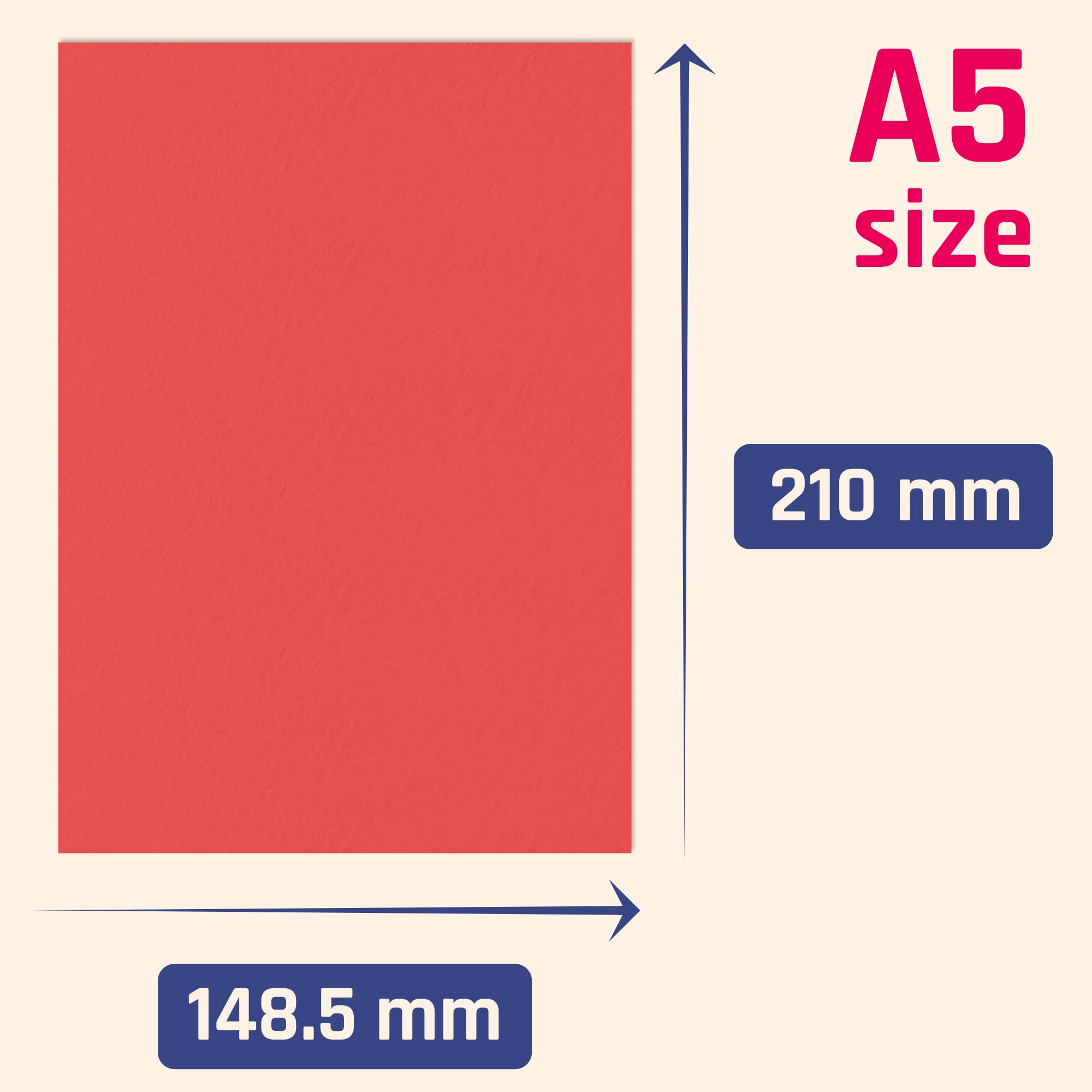 10 Colours, A5 120gsm Coloured Art Paper, 100 Sheets