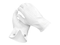 THE MASONIC COLLECTION - Plain White Cotton Gloves For Men - Very Soft and Lightweight With Washable and Reusable Material - Popper Snap Fastening - A Masonic Gift Accessory For Freemason Men