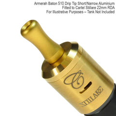 Armerah Baton 510 Drip Tip e-cig Mouthpiece Short/Aluminium/Solid 3 Pack in Gold