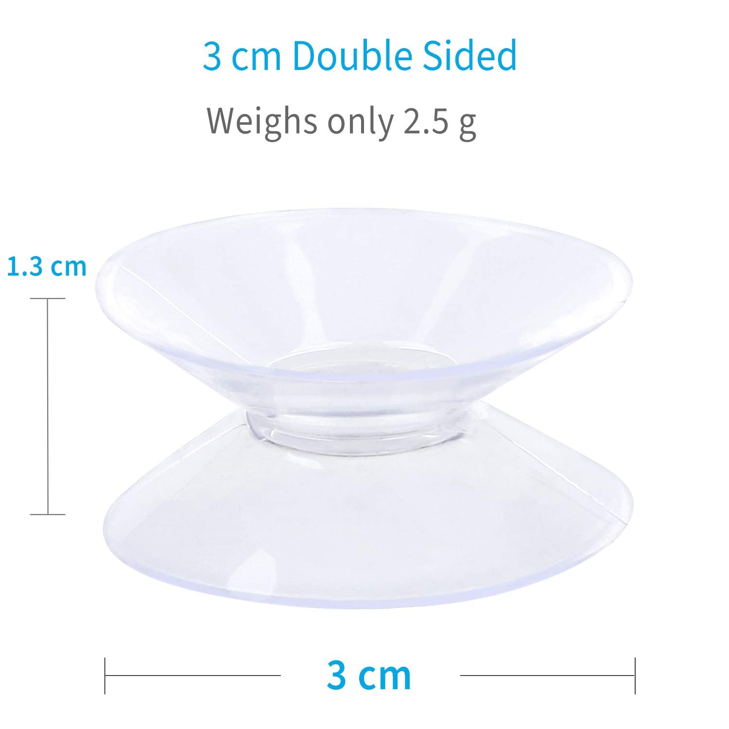 Pawfly Double Sided Suction Cups 3 cm Clear PVC Plastic Suckers for Glass Table, 20 Pack