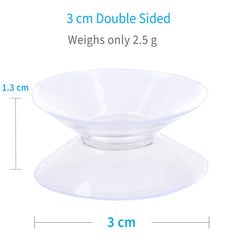 Pawfly Double Sided Suction Cups 3 cm Clear PVC Plastic Suckers for Glass Table, 20 Pack