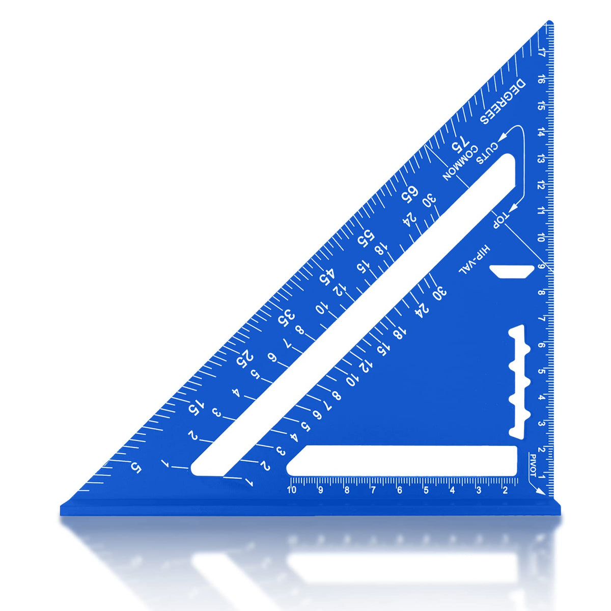 Senbaler 7 inch Carpenters Speed Square Metric,Roofing Rafter Square, Thickened Aluminum Alloy Triangle Ruler Protractor,Layout Tool Kit for Builders Joiners