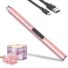 Electric Candle Lighter Rechargeable Lighters - USB Rechargeable Plasma Arc Lighters for Candle (Rose Gold)