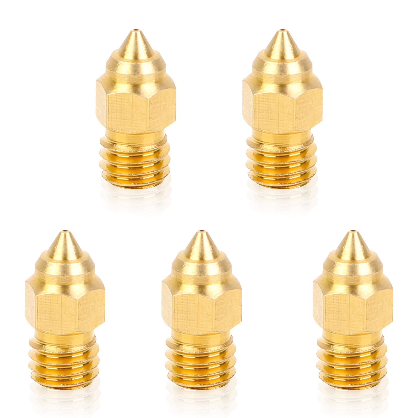 Creality Official 3D Printer Brass Nozzles MK8 0.4mm 5pcs for Ender 3 S1 Ender-3 S1 Pro CR-6 SE CR-6 Max Sermoon V1 Pro Ender-2 Pro CR-200B CR-5 Pro H(CT-380) CR-10 Smart