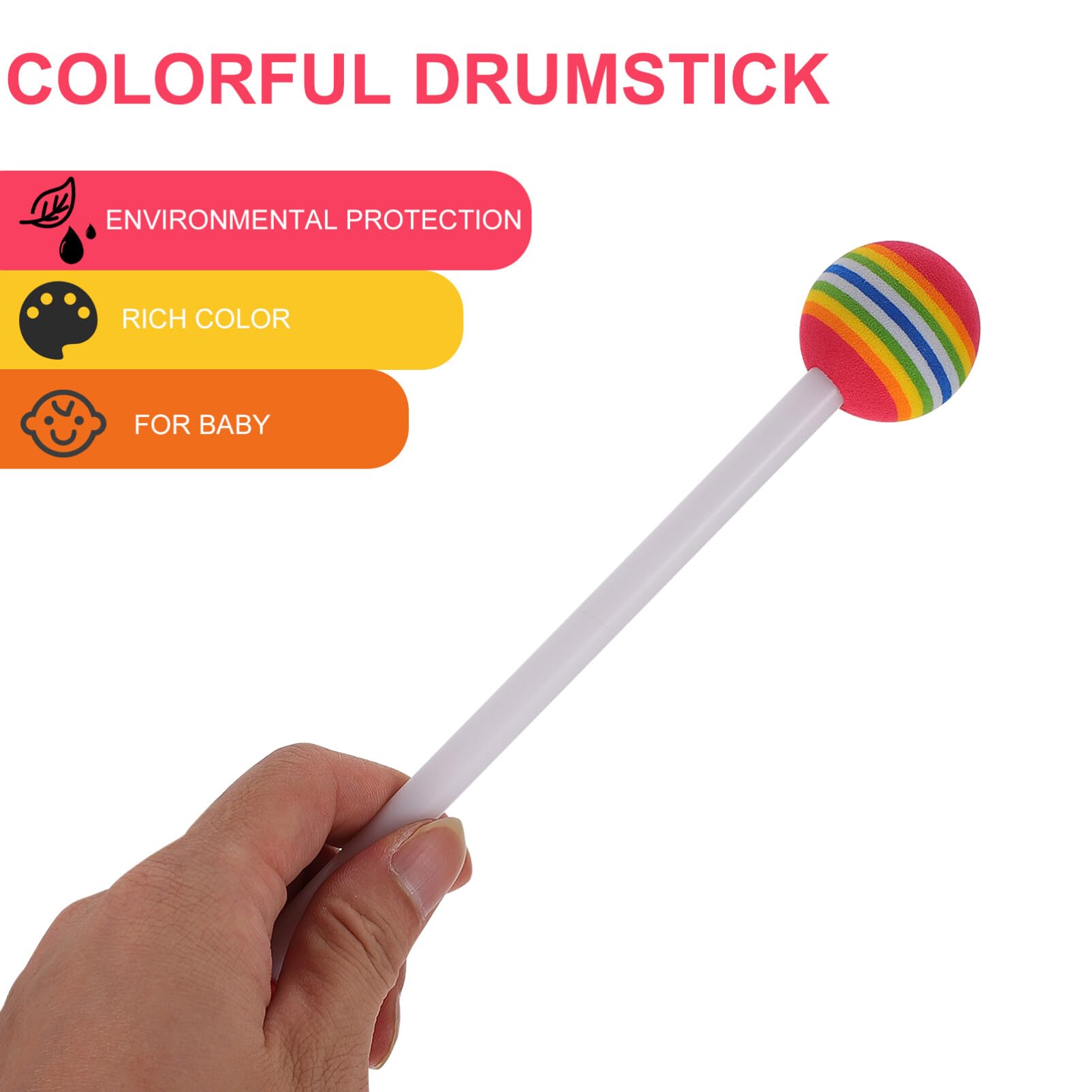 Xylophone Mallets 4 Pcs Lollipop Felt Drum Stick Children Percussion Drumsticks Foam Head Percussion Sticks Kids Musical Instruments for Drums Snare Drums Glockenspiel Drum Stick