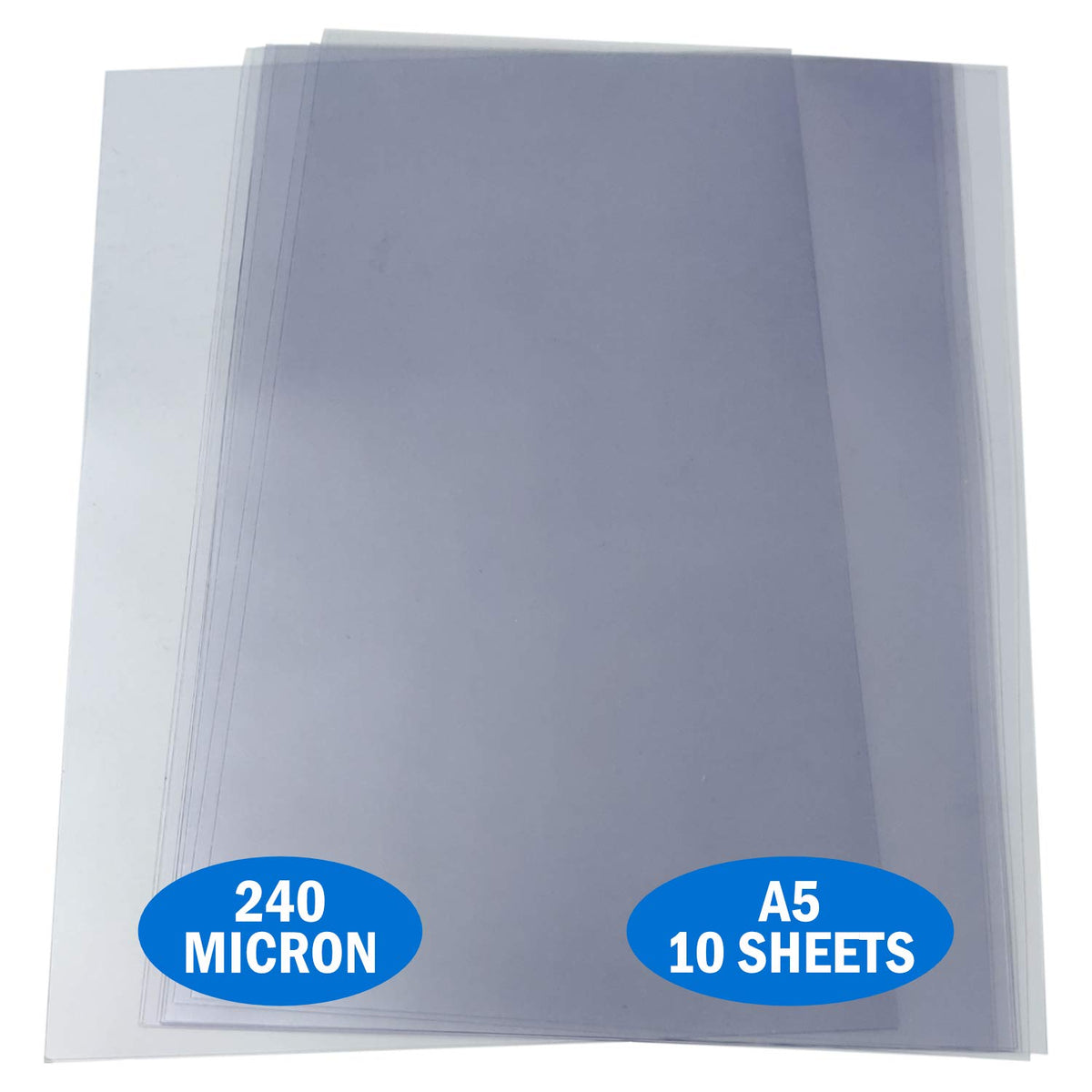 Essential Arts Clear Acetate 240 Micron Bulk Pack. Extra Thick PVC Binding Cover Ideal for Etching, Craft, Stencils Picture Frames and Gifts – A3, A4 or A5 (A5 Pack 10 Sheets, millimeters)