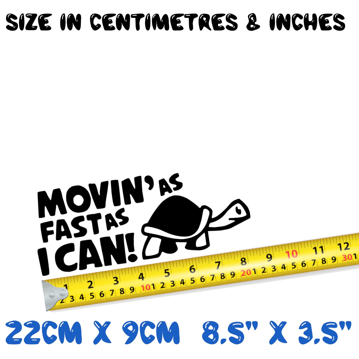 Novelty Movin As Fast As I Can Funny Car Stickers - Van Stickers - Campervan Decals - New Driver Sticker - Bumper Stickers - Funny Car Accessories (21cm x 9cm, Black)