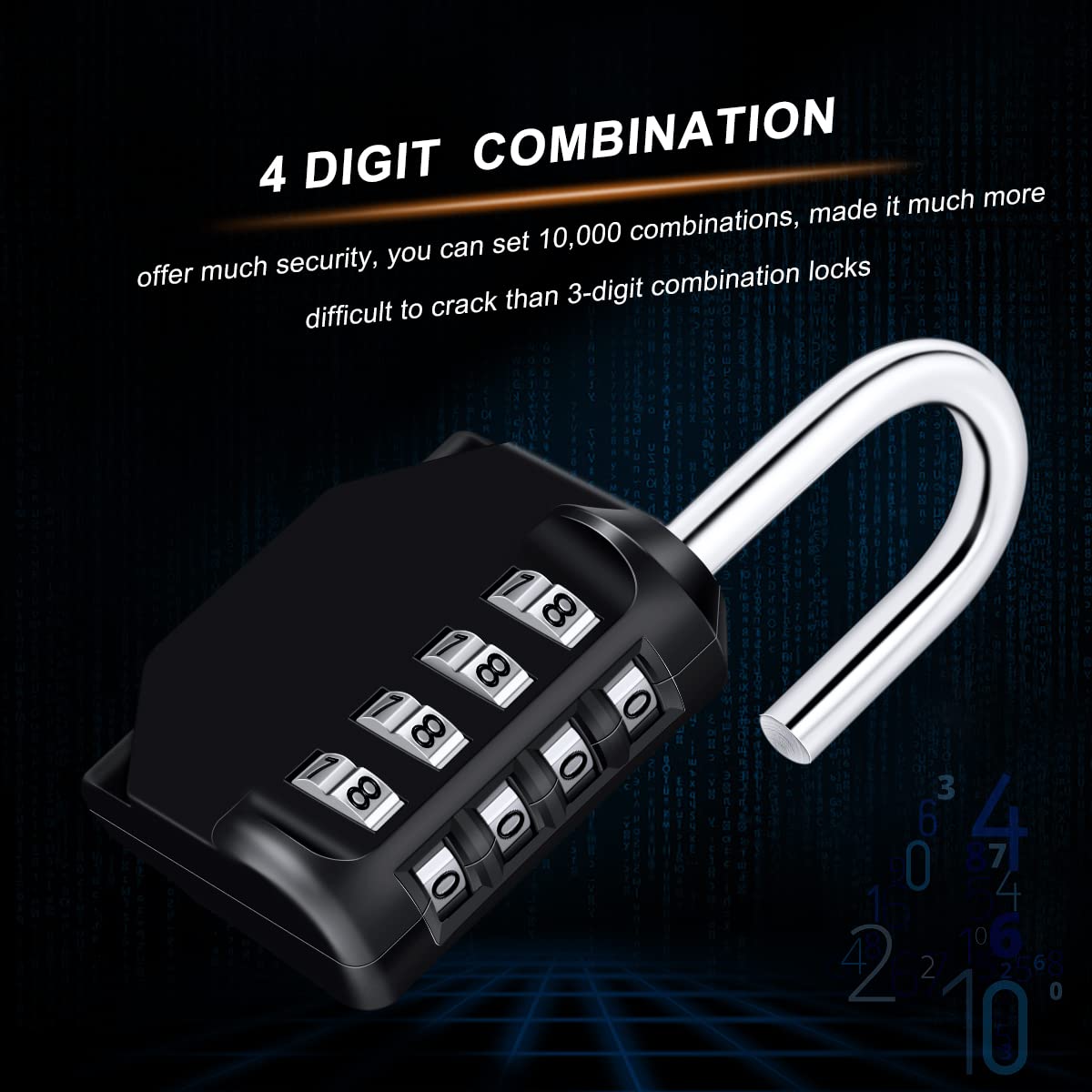 Diyife Combination Padlock, [2 Pack] 4 Digit Lock Combination, Padlock Weatherproof Outdoor for School Gym Locker, Shed, Fence, Hasp, Garage(Black & Red)