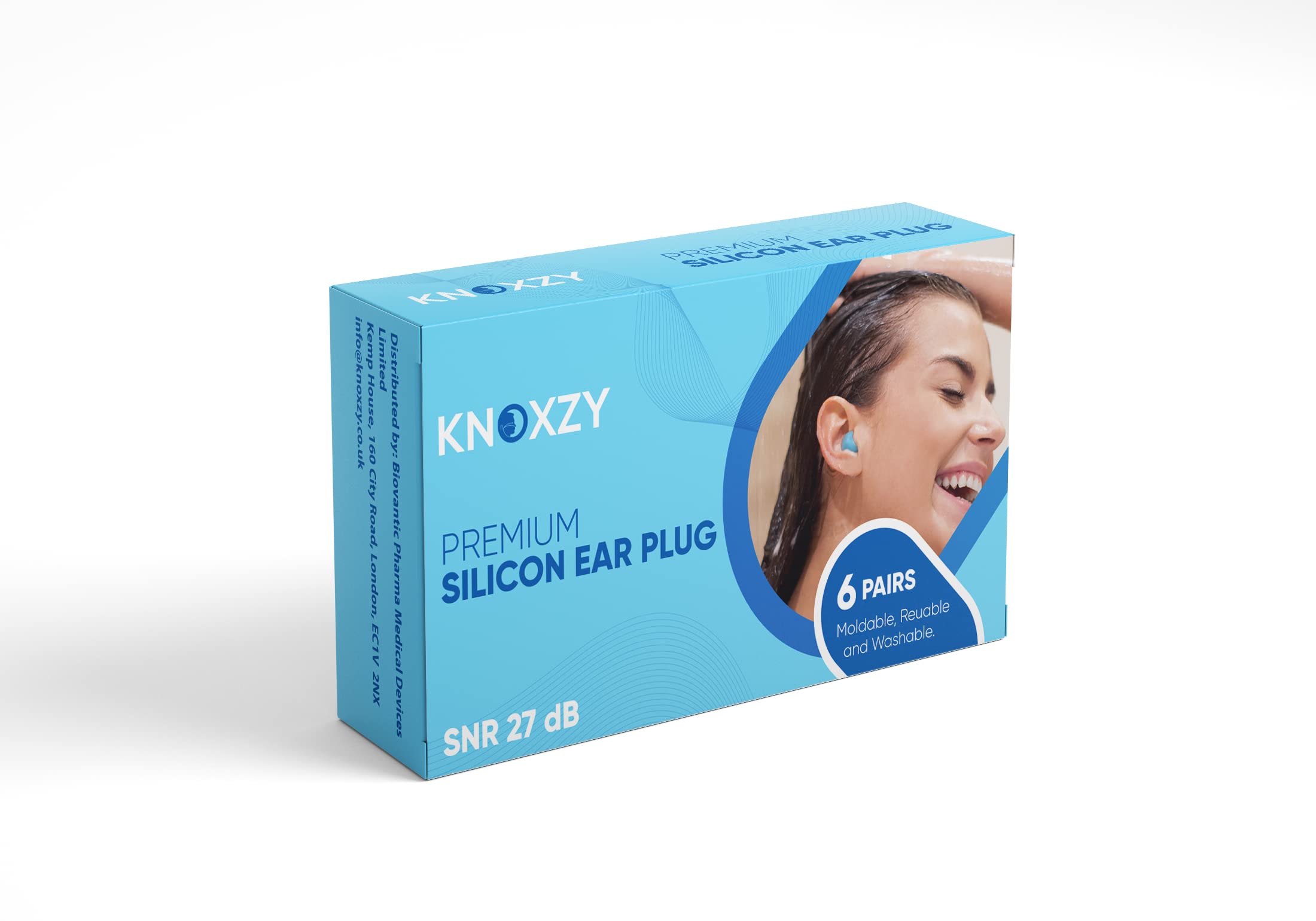 Knoxzy Silicone Ear Plugs for Sleeping Re-Usable Waterproof Noise Cancelling Premium Moldable Ear Plugs for Sleeping, Travelling, Studying Noise Reduction