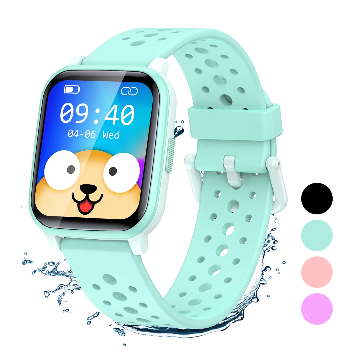 SOPPY Fitness Tracker Watch for Kids, Activity Tracker, Smart Watch with Games, Pedometer, Heart Rate & Sleep Monitor, Stopwatch, IP68 Waterproof Sport Watch, Great Gifts for Boys Girls Teens - Green