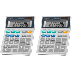 Aurora DB453B Semi Desktop Calculator (With Tax Function), Silver (Pack of 2)