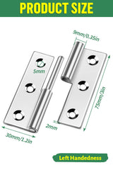 2 Pcs Lift Off Hinges 3 Inch, Bolatus Small Slip Joint Flag Hinges Detachable Hinges 304 Stainless Steel Door Hinges Left Handedness