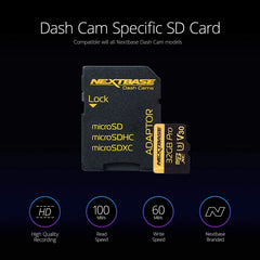 Nextbase 32GB U3 Micro SD Card - Includes Micro SD to SD Adapter - Ultra High Speed Memory Card Compatible with Series 1 and 2 Nextbase Dash Cam Range - Dash Camera Accessories